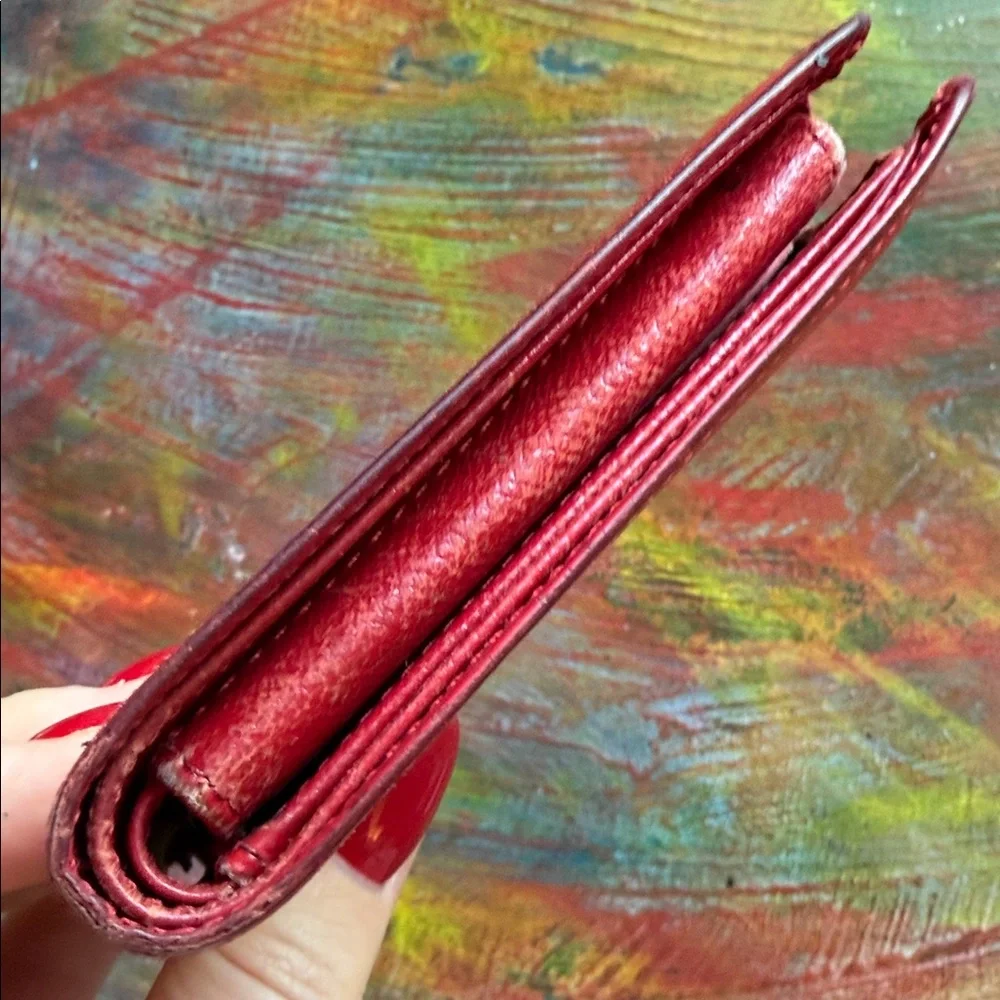 Louis Vuitton Scarlet Epi Leather Wallet Red LV Bi Fold Unisex Vintage